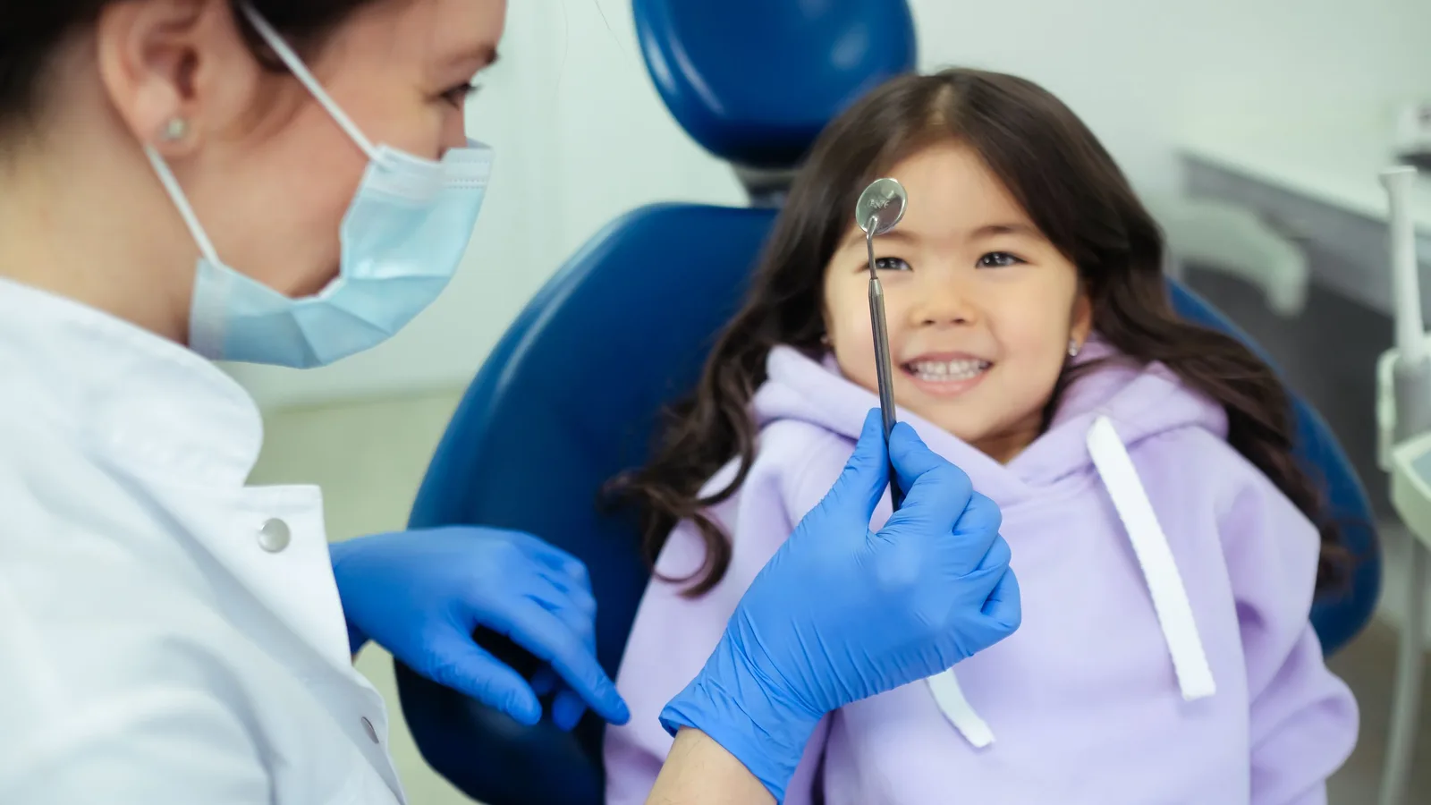 A child at a dental check-up