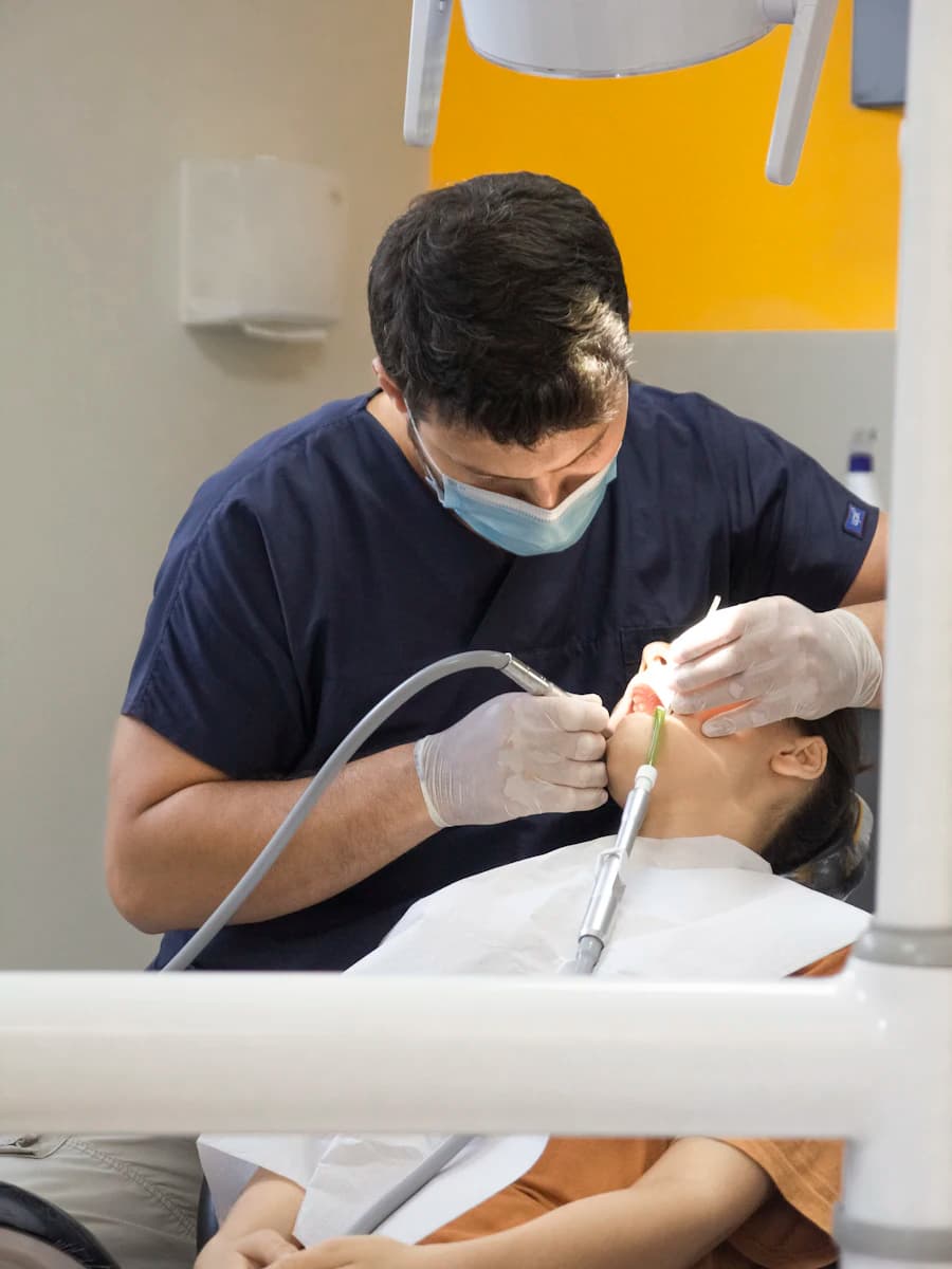 A dentist examining a patient in a Seoul clinic