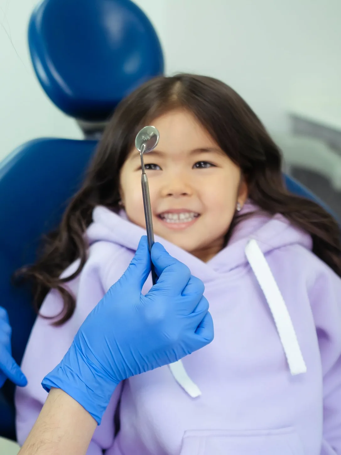A child during a gentle dental check-up